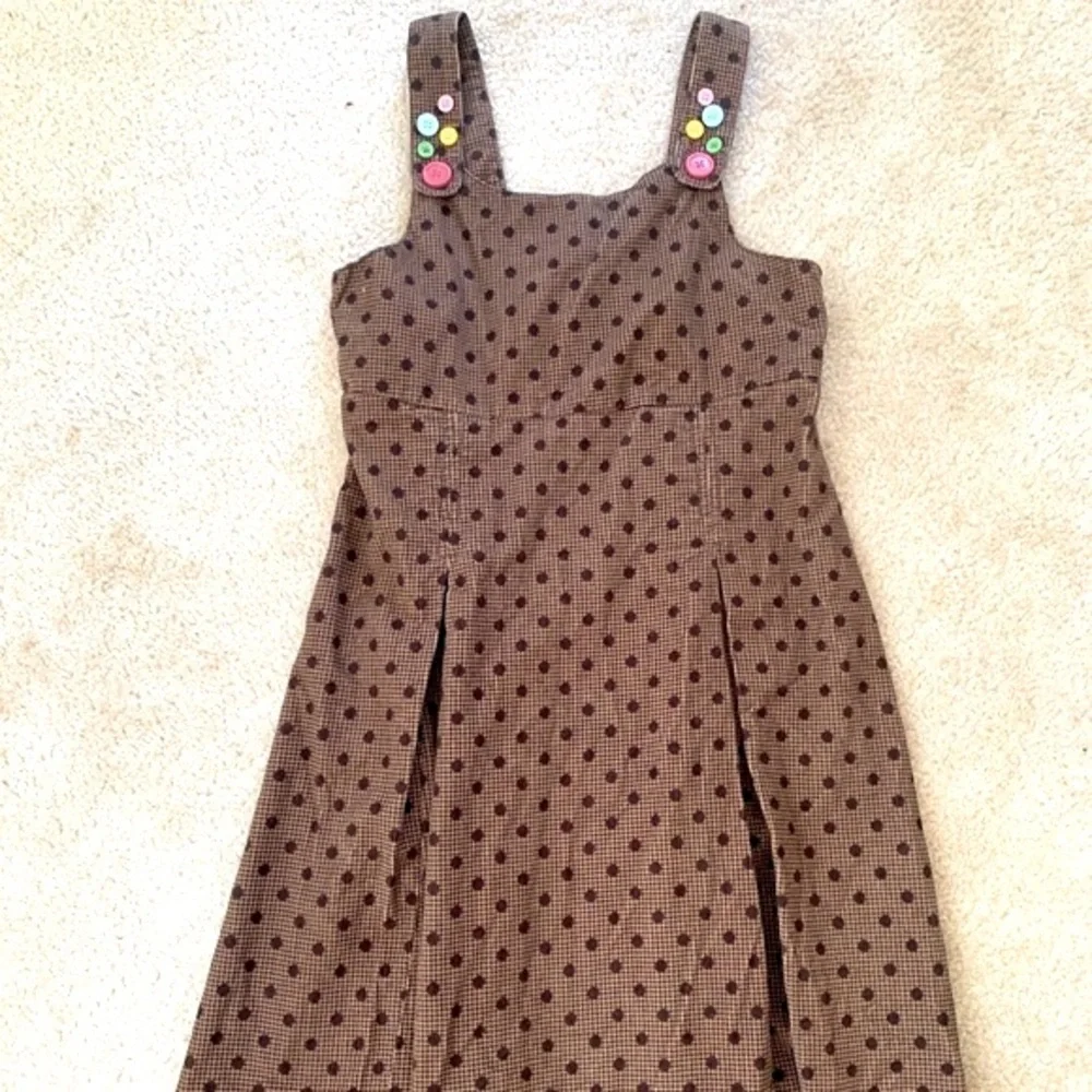 Gymboree Brown And Tan  Polka Dot Corduroy Jumper Size 12